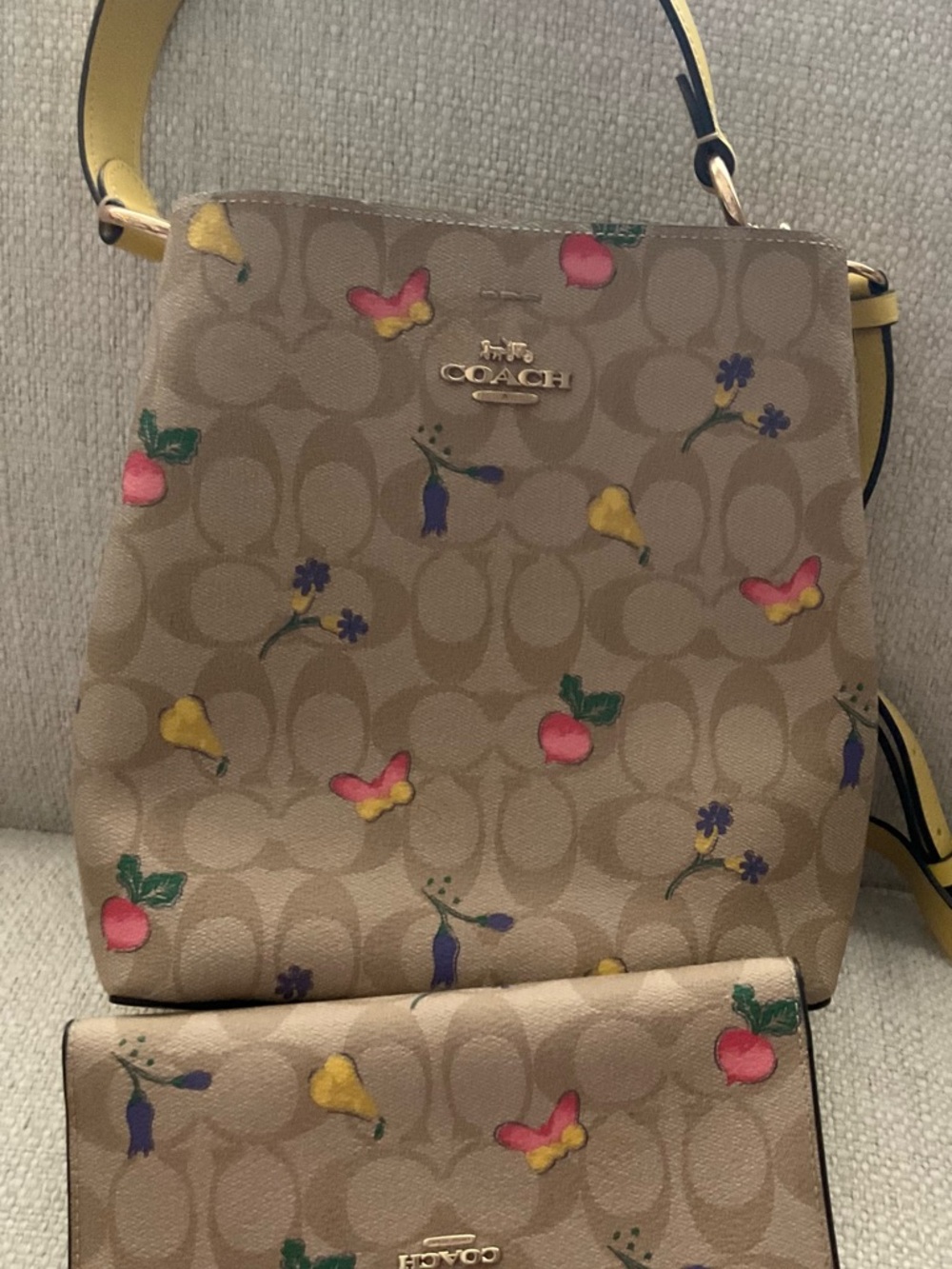 Coach Signature Mini Town Bucket with Slim Wallet Set